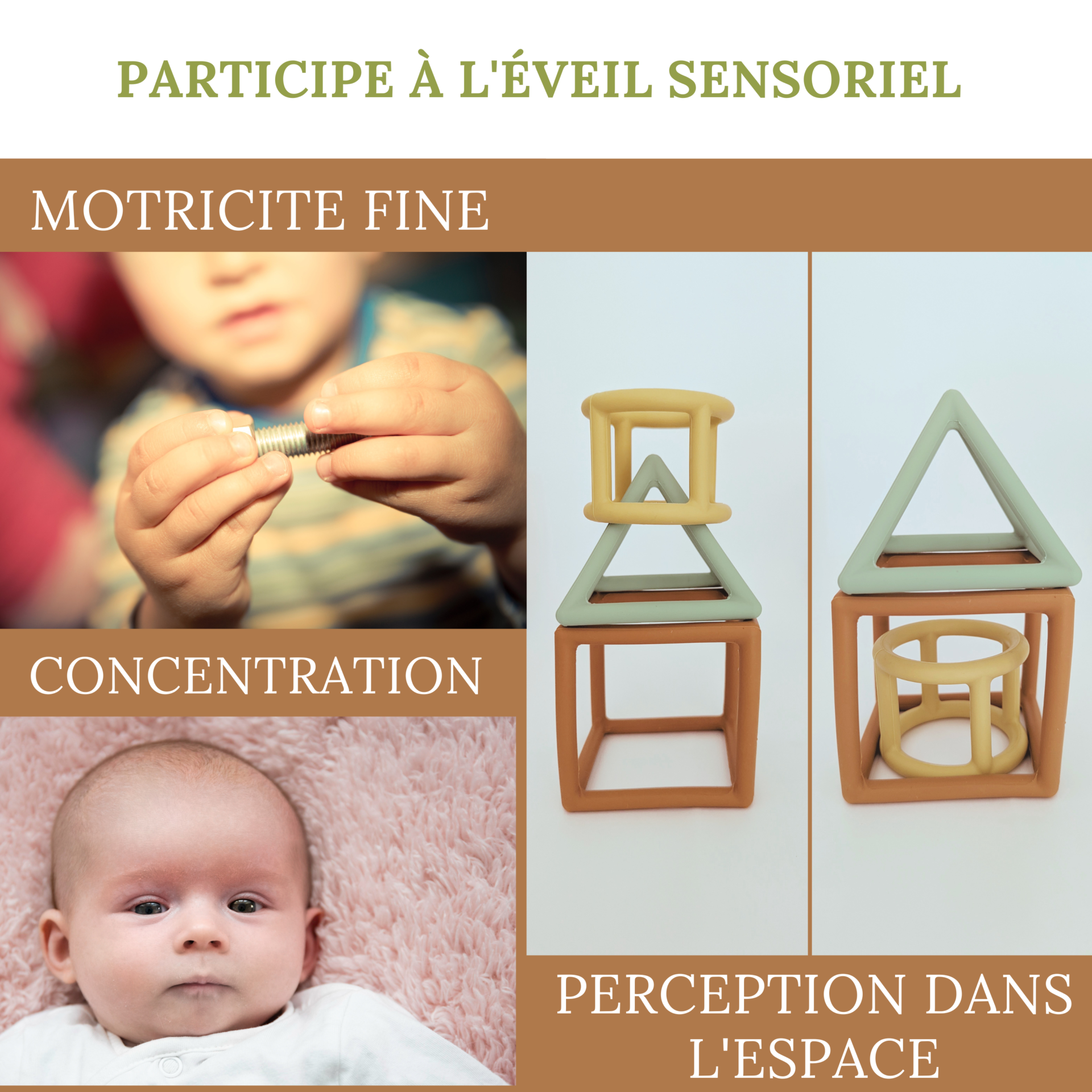 Japace Jouet Sensoriel Bebe 1 an, Jouet Montessori 12 Mois Jeux de